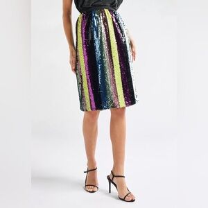 Isla Maude Sequin Embellished Skirt with Elastic Waistband